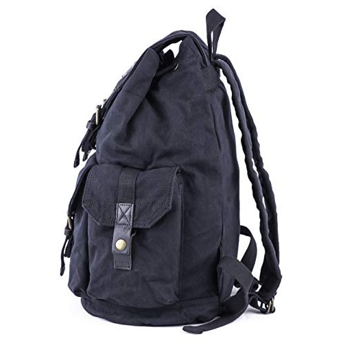 GOOTIUM 21101GRY-S High Density Thick Canvas Backpack Rucksack, Black, Small-3