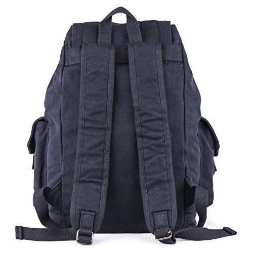 GOOTIUM 21101GRY-S High Density Thick Canvas Backpack Rucksack, Black, Small-4