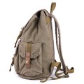 GOOTIUM Canvas Backpack Vintage Outdoor Rucksack, Olive Green, Small