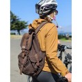 GOOTIUM Canvas Backpack Vintage Outdoor Rucksack Day Pack, Coffee, L