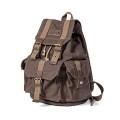 GOOTIUM Canvas Backpack Vintage Outdoor Rucksack Day Pack, Coffee, L