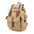 GOOTIUM Canvas Backpack Vintage Outdoor Rucksack Day Pack, Khaki, L