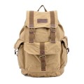 GOOTIUM Canvas Backpack Vintage Outdoor Rucksack Day Pack, Khaki, L
