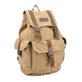 GOOTIUM Canvas Backpack Vintage Outdoor Rucksack Day Pack, Khaki, L