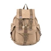 Gootium Canvas Backpack Vintage Outdoor Rucksack Day Pack, Small, Khaki