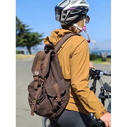 GOOTIUM Classic High-Density Thick Canvas Backpack Rucksack, Coffee, Small-1