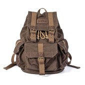 GOOTIUM Classic High-Density Thick Canvas Backpack Rucksack, Coffee, Small