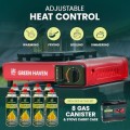 Green Haven Portable Camping Gas Stove with Carry Case, Red, Stove + 8 Gas
