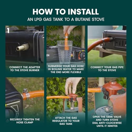 Green Haven Double Burner Camping Stove + 4 Gas Canisters-7