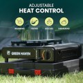 Green Haven Portable Camping Stove with Carry Case, Black