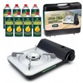 Green Haven Ultra Slim Portable Butane Gas Stove, Single Burner, Stove + 8 Gas