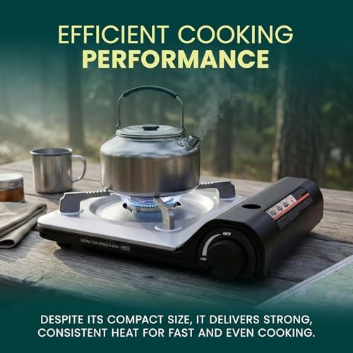 Green Haven Ultra Slim Portable Butane Gas Stove, Single Burner, Stove + 8 Gas-5