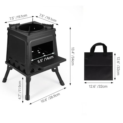 GreenWhim heavy duty portable folding camping wood stove-1