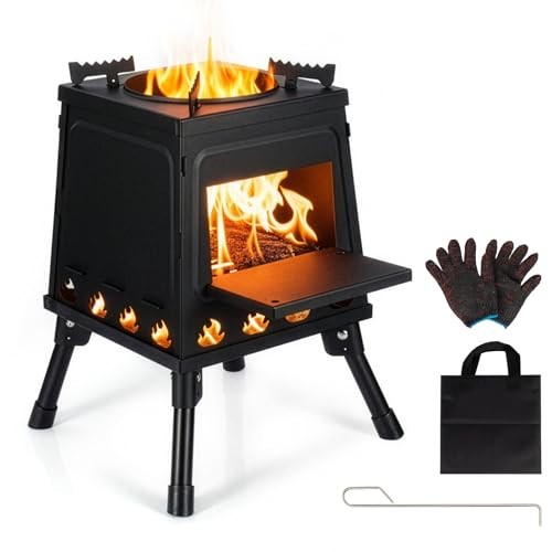 GreenWhim heavy duty portable folding camping wood stove