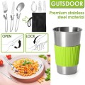 Gutsdoor 12-Piece Camping Cookware Set, Green