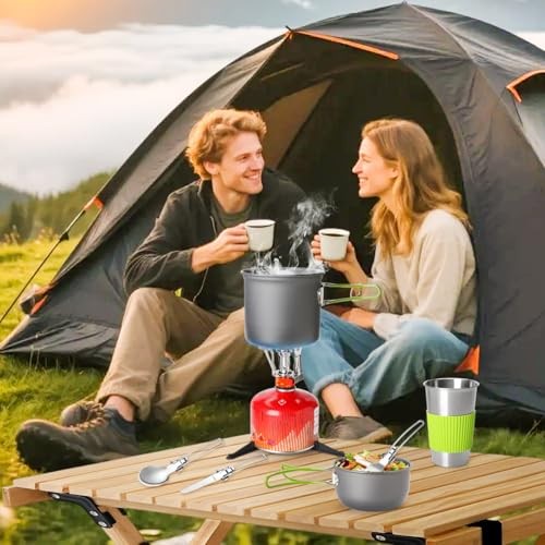 Gutsdoor 12-Piece Camping Cookware Set, Green-6