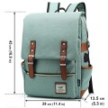 HASAGEI Vintage Unisex Backpack Rucksack, Green-1, One Size