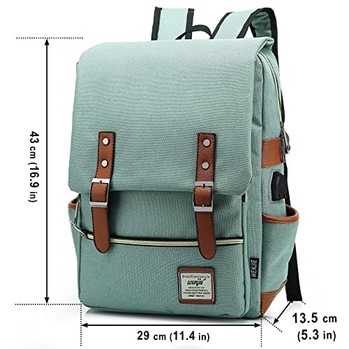 HASAGEI Vintage Unisex Backpack Rucksack, Green-1, One Size-1