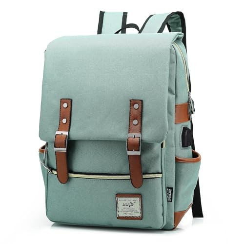HASAGEI Vintage Unisex Backpack Rucksack, Green-1, One Size