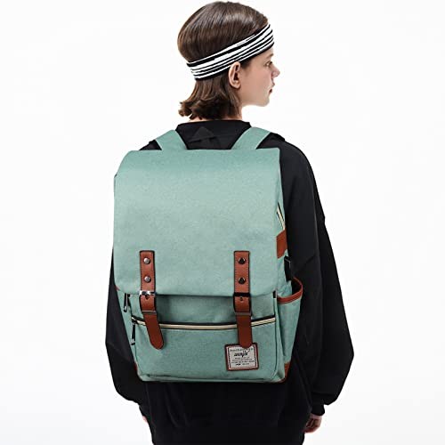 HASAGEI Vintage Unisex Backpack Rucksack, Green-1, One Size-6
