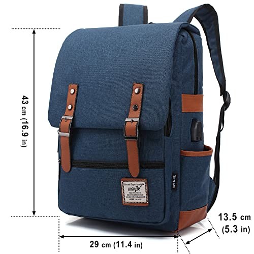 HASAGEI Vintage Backpack, Unisex Daypack, Blue, One Size-1