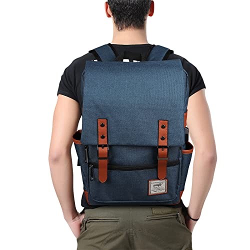 HASAGEI Vintage Backpack, Unisex Daypack, Blue, One Size-6
