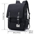 HASAGEI Vintage Unisex Backpack Rucksack, Black, One Size