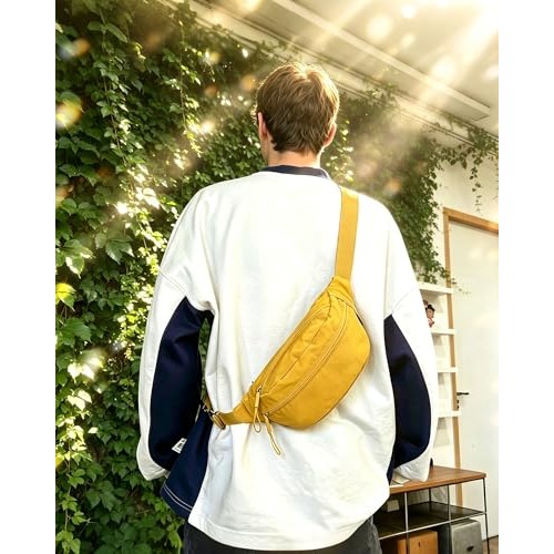 HAUMAUH Yellow Bum Bag Crossbody Waist Bag-2