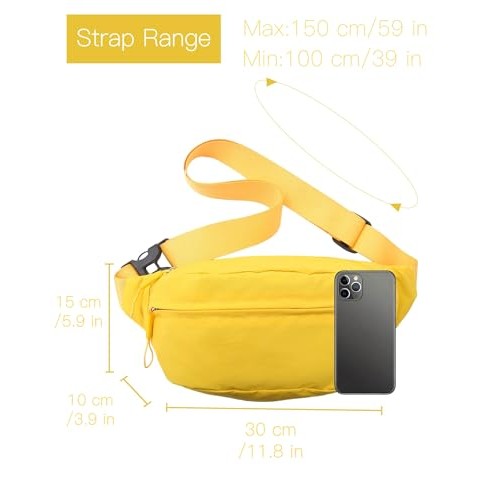 HAUMAUH Yellow Bum Bag Crossbody Waist Bag-3