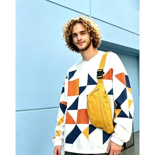 HAUMAUH Yellow Bum Bag Crossbody Waist Bag-7