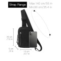 HAUMAUH Small Black Crossbody Bag, Sling Pouch for Women and Men
