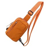 HAUMAUH Small Orange Crossbody Bag, Sling Pouch for Travel, Gym, Commuting, Festivals and Dog Walks