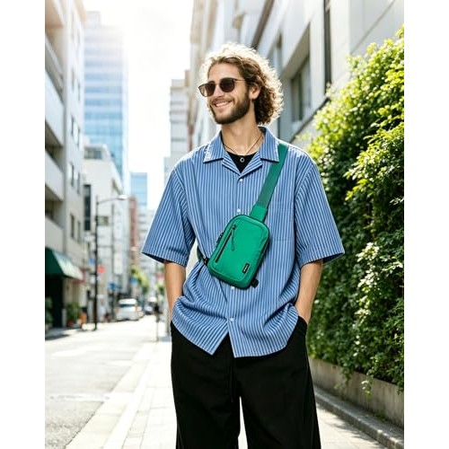 HAUMAUH Small Green Crossbody Bag, Sling Pouch for Daily Use-1