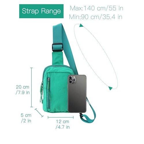 HAUMAUH Small Green Crossbody Bag, Sling Pouch for Daily Use-2