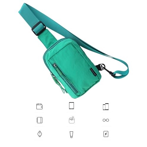 HAUMAUH Small Green Crossbody Bag, Sling Pouch for Daily Use-5
