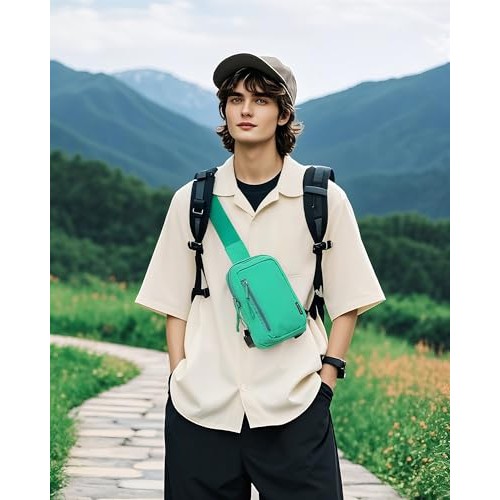 HAUMAUH Small Green Crossbody Bag, Sling Pouch for Daily Use-6