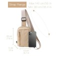 HAUMAUH Small Brown Crossbody Bag, Sling Pouch for Daily Use