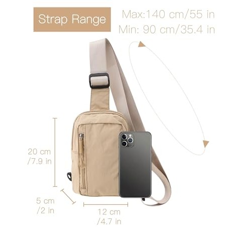 HAUMAUH Small Brown Crossbody Bag, Sling Pouch for Daily Use-2