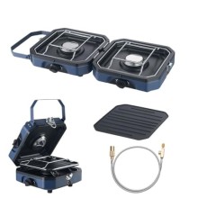 HAZELAND 2 Burner Foldable Gas Camping Stove, 4.6 kW, Piezo Ignition