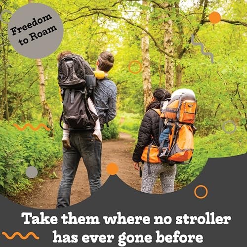 Luvdbaby Hiking Baby Carrier Backpack, Black/Grey, with Diaper Change Pad, Insulated Pocket and Rain and Sun Hood-4