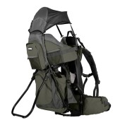Luvdbaby Hiking Baby Carrier Backpack, Army Green/Grey, with Diaper Change Pad, Insulated Pocket and Rain and Sun Hood