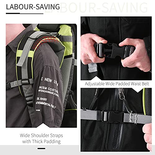 HOMCOM Baby Hiking Backpack Carrier with Hip Seat, Rain Cover, Black-3