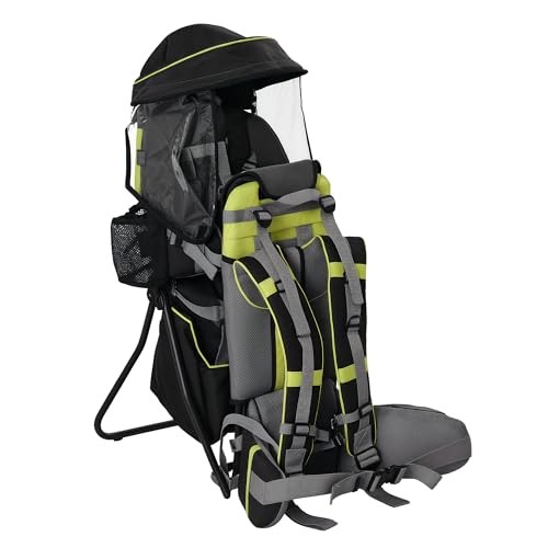 HOMCOM Baby Hiking Backpack Carrier with Hip Seat, Rain Cover, Black