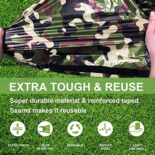 HONYAO Emergency Bivvy Bag 2 Pack, Camouflage with Whistle-2