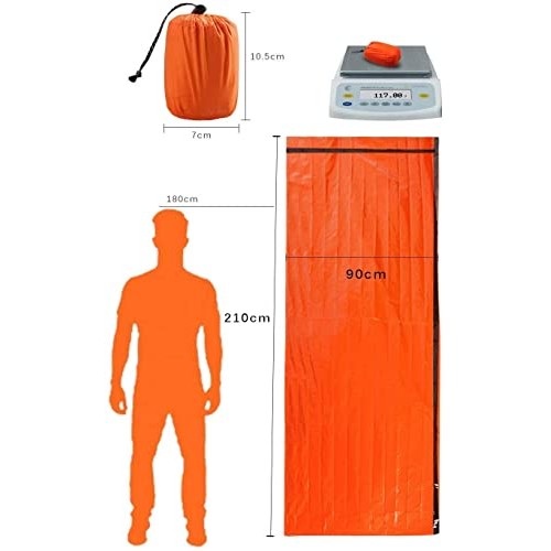 HONYAO Emergency Bivvy Bag Survival Sleeping Bag, Orange, 2 Pack-4
