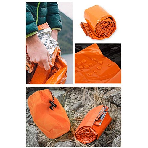 HONYAO Orange Survival Sleeping Bag Emergency Bivvy Bag, 1 Pack-1