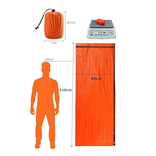 HONYAO Orange Survival Sleeping Bag Emergency Bivvy Bag, 1 Pack-4