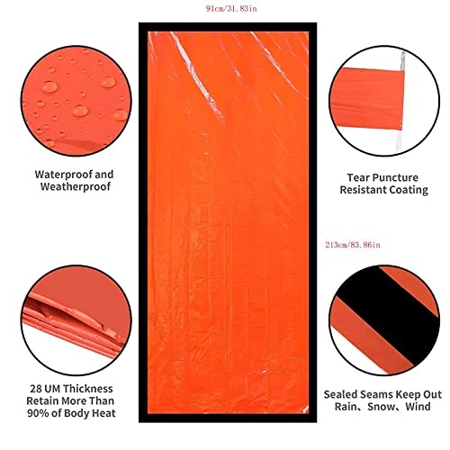HONYAO Survival Sleeping Bag Emergency Bivvy Bag with Whistle, 1 Pack-1