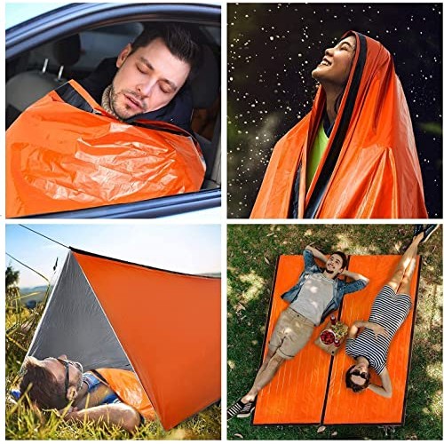 HONYAO Survival Sleeping Bag Emergency Bivvy Bag with Whistle, 1 Pack-5