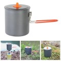 Hosrivae 1L Lightweight Folding Camping Pot, Hard Anodized Aluminium with Collapsible Handle